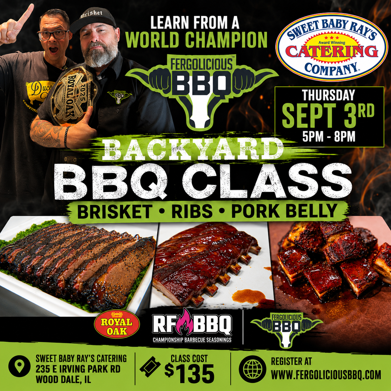 Sept 5th-Backyard Brisket, Ribs & Pork Belly Class-Wood Dale, IL